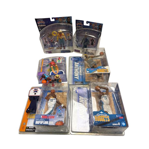 Space Jam NBA Action Figures Set of 7 + 3 Carmelo Anthony Figures Mixed Lot