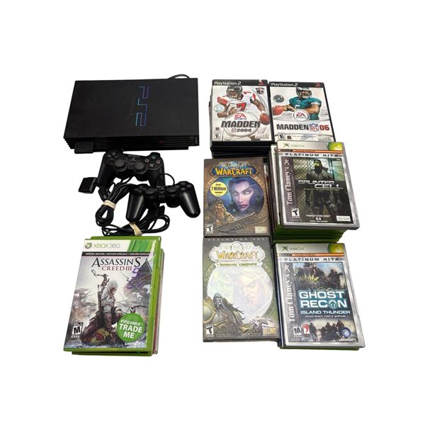 Playstation 2 Gamiing Console and Assorted Video Games Xbox, Wii, Ps2 and More