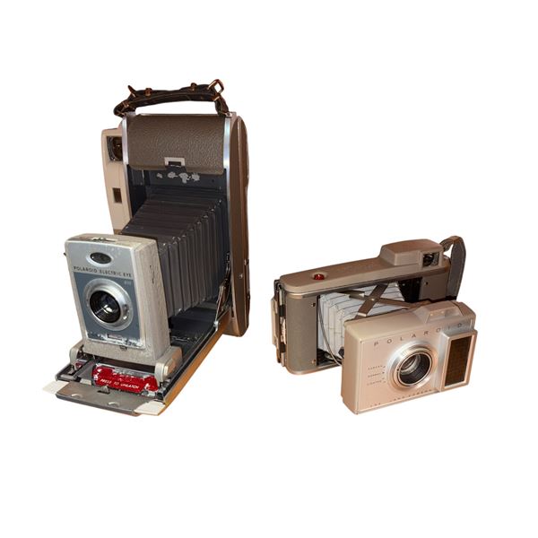 Polaroid J33 Land Camera Mid-1950s and Polaroid Electric Eye 850 Camera 1961-1963