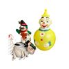 Image 2 : 1977 Sanitoy Musical Chime Clown Roly Poly Toy with Vintage Christmas Decorations
