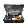 Image 1 : Vintage Treasure Chest Style Luggage with Assorted Diecast, Transformers and Toys