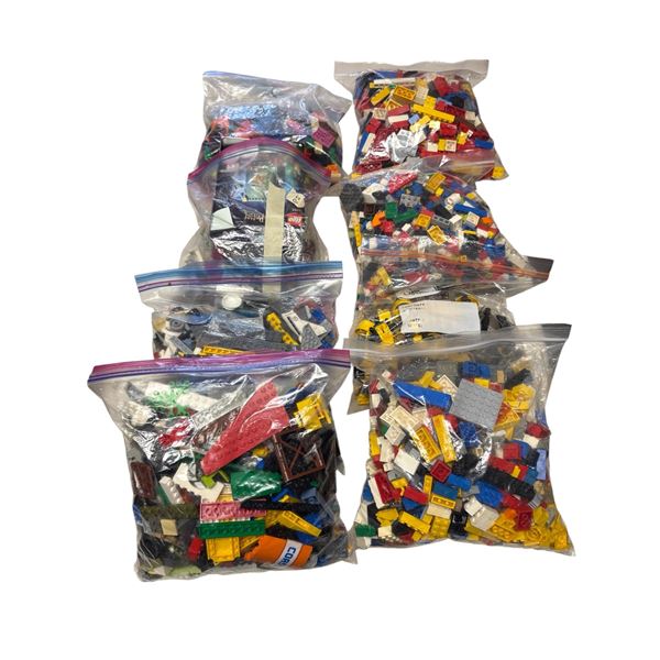 8 Bags of Mixed Assorted LEGO Pieces Various Shapes and Colors