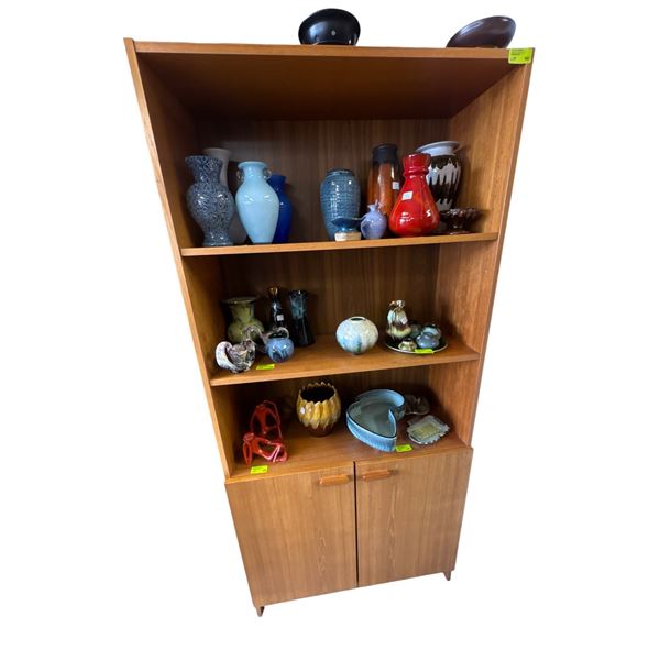 Mid-Century Modern Style Bookcase Wood 32x12.5x70 Inches