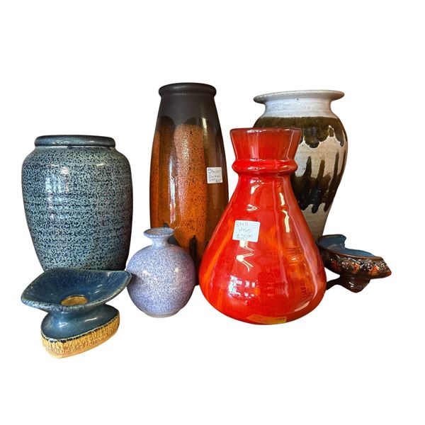 Collection of 7 Studio Pottery Pieces Blue Mountain, Pender Island, Germany, Ireland and More