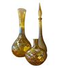 Image 1 : Emploi Italian Art Glass Amber Vase Trio: Genie Bottle, Decanter and Tall Vase 22 Inch