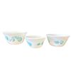 Image 1 : Federal Glass Bowls, Set of 3 Mixing Bowls, Fruit Fare Pattern, White Milk Glass, Mid-20th Century