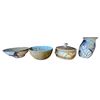 Image 1 : Quartet of 4 Pottery Pieces: Bowls and Vases, Tallest Piece 8.25 Inches