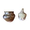 Image 2 : Lot of 5 Studio Pottery Pieces: Jug, Vases, Bowl, Mixed Glazes, 6.5 Inches, Canadian and Japanese