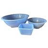 Image 1 : Trio of Pyrex Delphite Blue Kitchenware: Large Mixing Bowl 11.5 in, Refrigerator Dish, Small Bowl