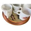 Image 4 : Anchor Hocking Fire King Milk Glass Game Birds Mugs, Glasbake Canadian Arctic Mugs, and Tray