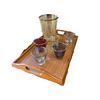 Image 1 : Kosta Boda Mid Century Modern Glasses and Pitcher Set on Teak Serving Tray