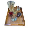 Image 2 : Kosta Boda Mid Century Modern Glasses and Pitcher Set on Teak Serving Tray