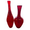 Image 1 : Pair of Mid Century Modern Red Emploi Style Vases Tallest 21.5 Inches