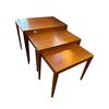 Image 1 : Set of Three Mid Century Modern Nesting Tables Teak Design Largest 24x15.5x19.5 Inches