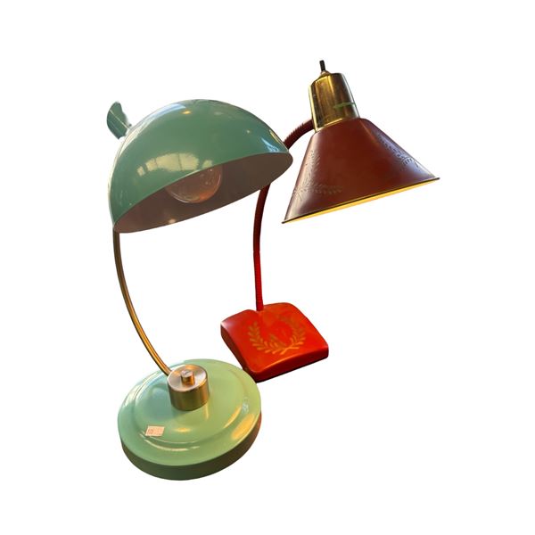 Teal Howin Desk Lamp and Mid Century Modern French Style Gooseneck Desk Lamp