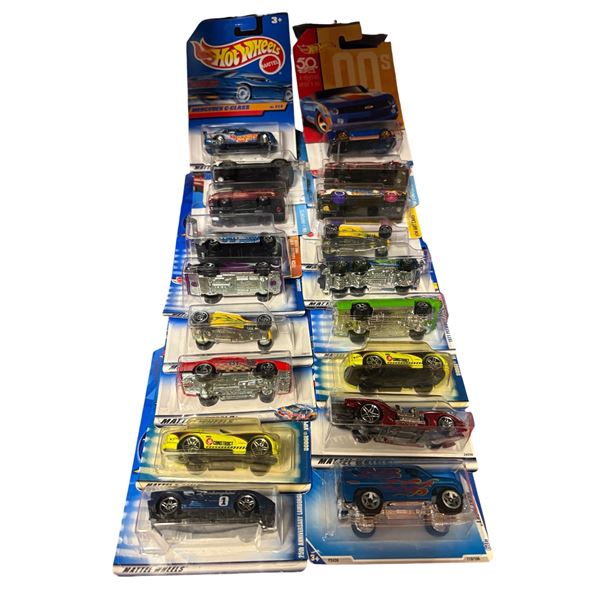 Hot Wheels Diecast Cars Collection of 18 Assorted Models in Blister Packs