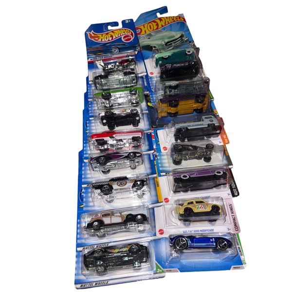 Hot Wheels Diecast Cars Collection of 18 Assorted Models in Blister Packs