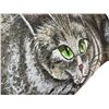 Image 2 : Hand-Painted Cat Folk Art on Stone 17 Inches Wide