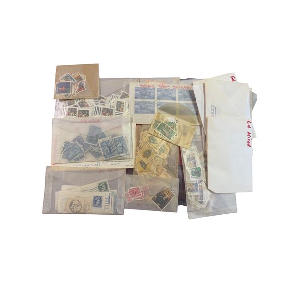 Bag of Canceled Canadian Stamps * Including 17ï¿½ Airmail Stamps and War Tax Stamps