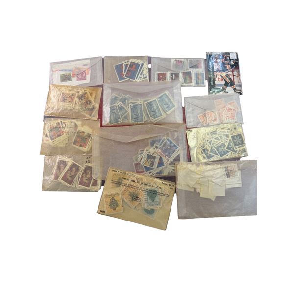 Bag of Canceled Canadian Stamps * Including 17ï¿½ Airmail Stamps * Many from  the 1980s