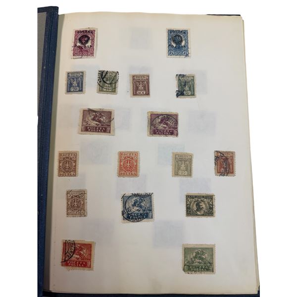 Polish Stamp Album w/ Vintage & Antique Stamps