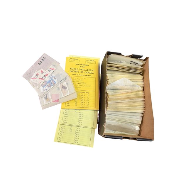 Box of Canadian (Mostly) & Worldwide vintage Stamps - Organized in Envelopes