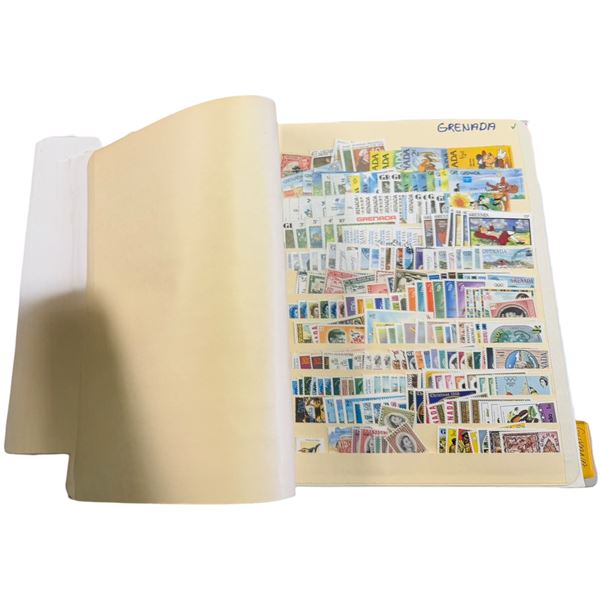 Binder of Catalogued Vintage Stamps From Grenada & Guyana