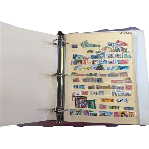 Binder of Catalogued Vintage Stamps From Rhodesia