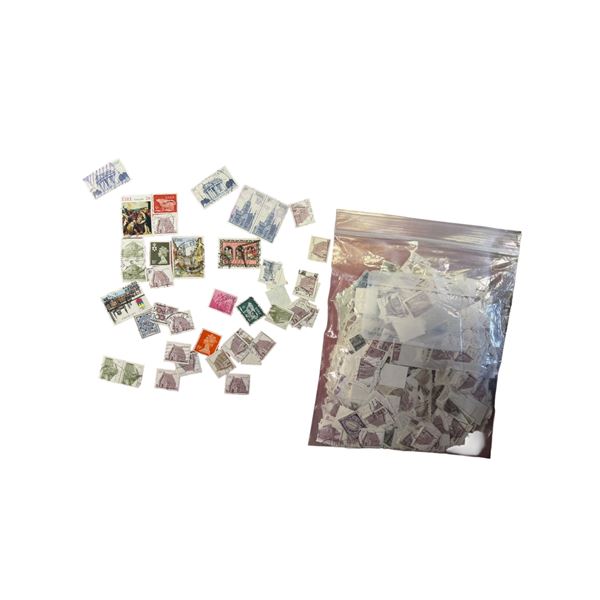 3.5 Oz. Bag of Cancelled British and Irish Stamps