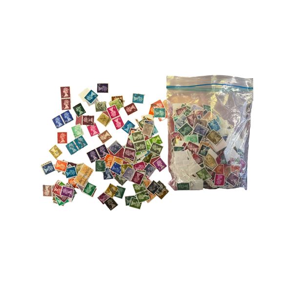 3.5 Oz. Bag of British Postage Stamps * 1p to 30p * Used