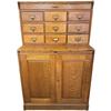 Image 1 : Wilson Stationary Solid Oak Filing Cabinet Two Piece 34x25x53.5 Inches Pull Out Platforms