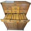 Image 4 : Wilson Stationary Solid Oak Filing Cabinet Two Piece 34x25x53.5 Inches Pull Out Platforms