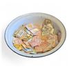 Image 1 : Large Enamel Bowl Filled with Vintage Nabob Coffee Coupons