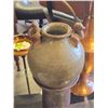 Image 2 : Large Hammered Copper Pitcher 19.5-Inch Tall and Large Studio Pottery Vase Signed A87
