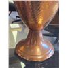 Image 3 : Large Hammered Copper Pitcher 19.5-Inch Tall and Large Studio Pottery Vase Signed A87