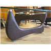 Image 3 : Kidney Shaped Modern Glass Top Coffee Table 27x47x16-Inch