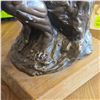 Image 2 : Chalkware Sculpture the Thinker 10.5-Inch Tall on Wood Base