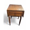 Image 1 : Vintage Cherry Drop Leaf Table Rope Turned Legs Two Drawers 18x18x29-Inch Expands to 35-Inch