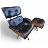 Image 1 : Henry Eames Style Lounge Chair and Ottoman Reproduction Shows Wear