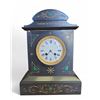 Image 1 : Antique French Victorian Black Slate and Marble Mantle Clock 10x13x6-Inch