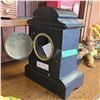 Image 3 : Antique French Victorian Black Slate and Marble Mantle Clock 10x13x6-Inch