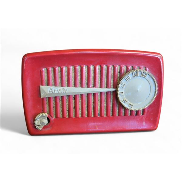 Vintage Arvin Model 840T Tube Radio Red Bakelite 1950s