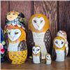 Image 2 : Collection of Assorted Wood Russian Nesting Dolls Hand-Painted
