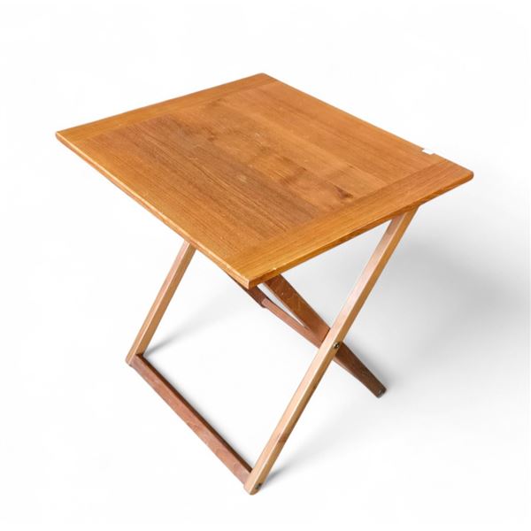 Mid Century Modern Wood Teak Folding Table 20.5x24xx24"
