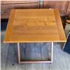 Image 2 : Mid Century Modern Wood Teak Folding Table 20.5x24xx24"