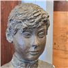 Image 2 : Studio Bronze Sculpture Young Boy Signed Piece 17.5-Inch Very Heavy