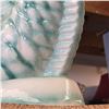 Image 3 : Large Ceramic Green and White Fish Guggle Jug Planter Vase 22-Inch Tall