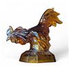 Image 1 : L E Smith Amber Glass Rooster Figurine 8.5-Inch Tall