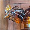Image 2 : L E Smith Amber Glass Rooster Figurine 8.5-Inch Tall