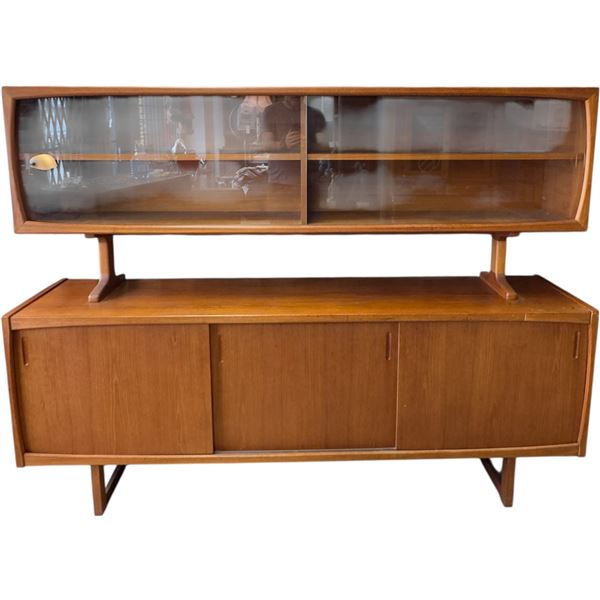 Stunning Mid Century Modern Two Piece Credenza 79x18x60-Inch